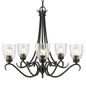 Golden Lighting Parrish 5-Light Chandelier In Black With Seeded Glass