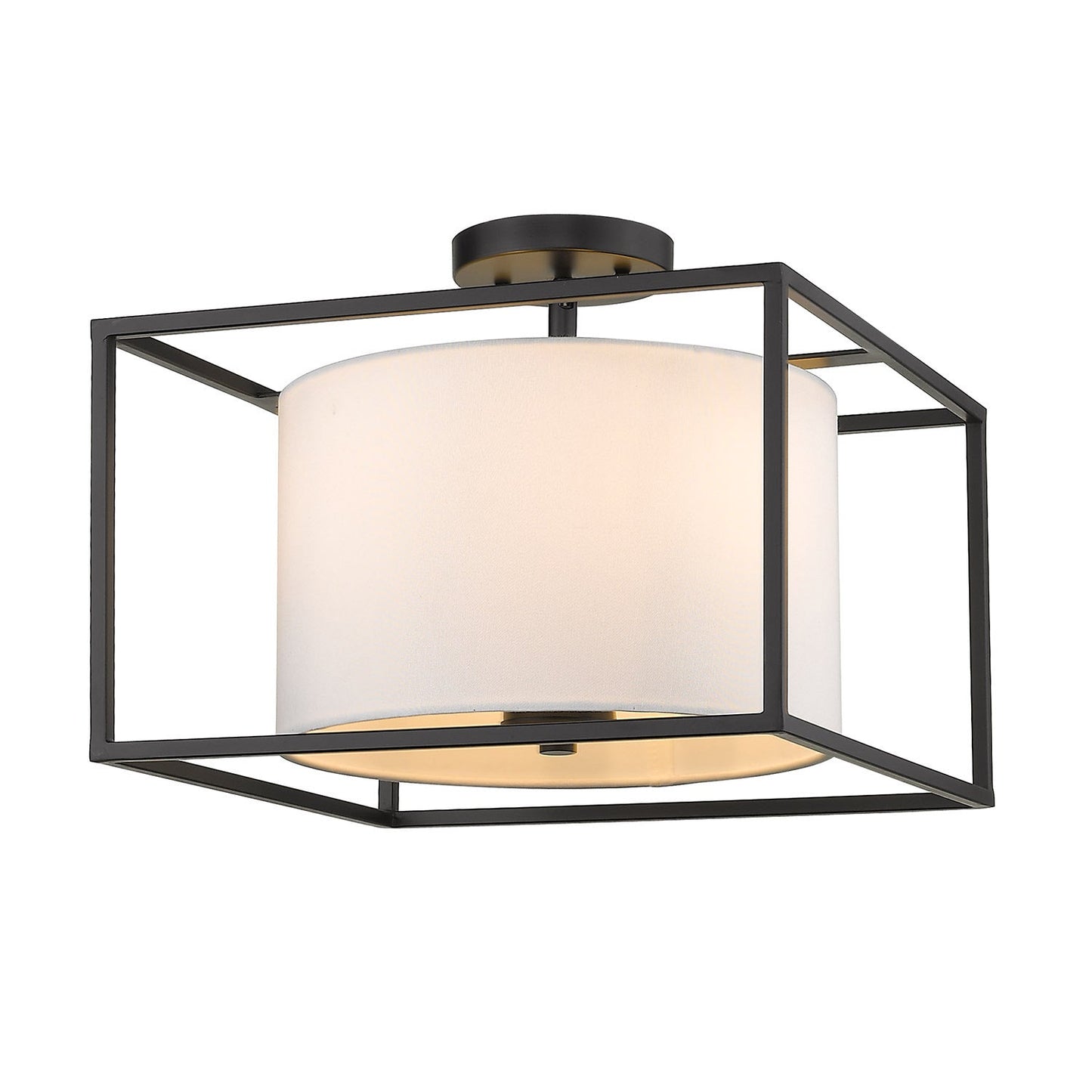 Golden Lighting Manhattan Semi-Flush In Matte Black