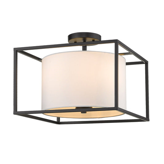 Golden Lighting Manhattan Semi-Flush In Matte Black