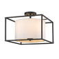 Golden Lighting Manhattan Semi-Flush In Matte Black